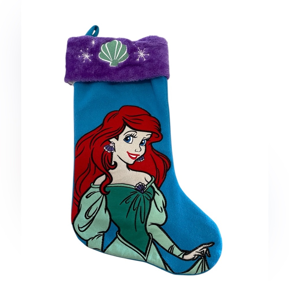 Disney Ariel Holidaychristmas Stocking - Blue and Purple